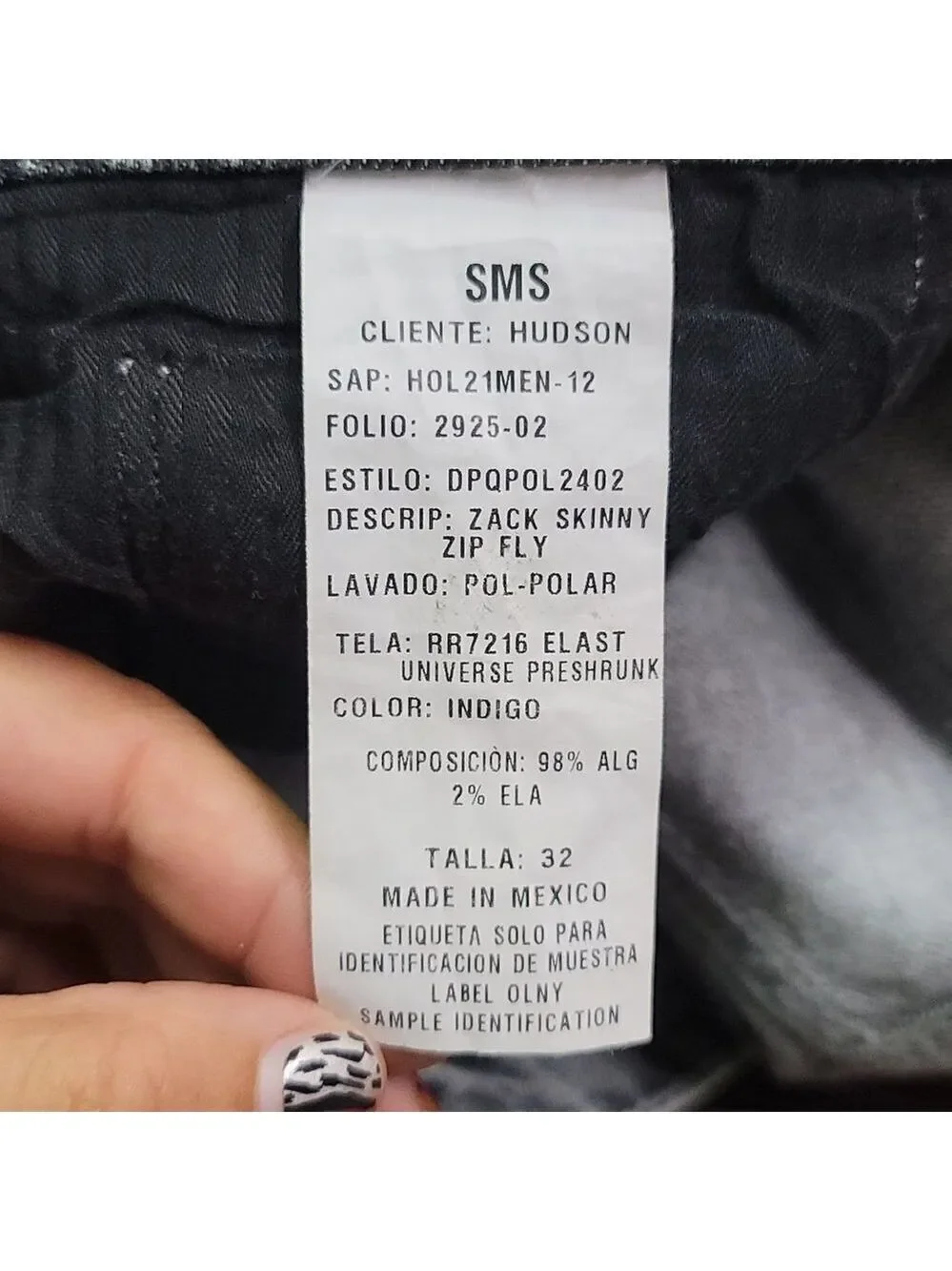 Copy - Hudson Zack Skinny Jean in color Polar
